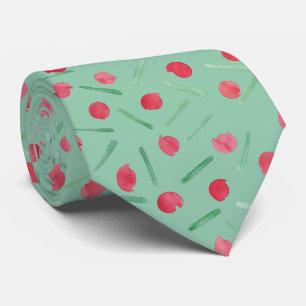 Holiday Candy Cane Watercolor Neck Tie
