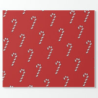 Gingerbread Santa Candy Cane Pattern Wrapping Paper, Zazzle