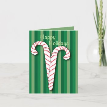 Holiday Candy Canes Card by RossiCards at Zazzle
