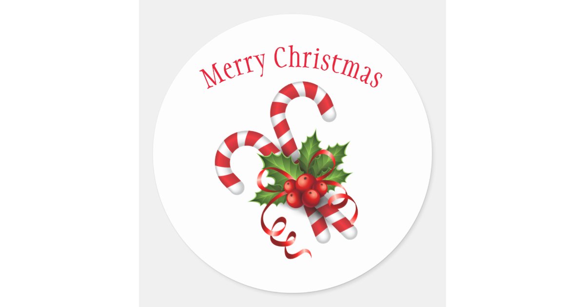 Holiday Candy Canes Stickers Zazzle