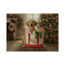 Holiday Canvas Tote Dog Lover's Gift Tote Bag