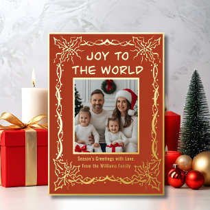 Holiday Card 2 Photo Custom Christmas Terracotta