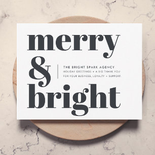 Holiday Card Business Christmas Merry and Bright