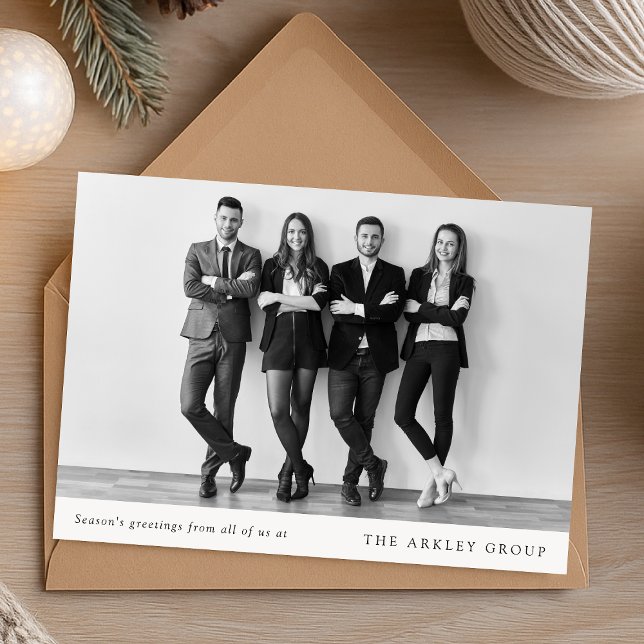 Holiday Card | Business Christmas Minimalist Photo (Mininal corporate Christmas card created for professional and sleek holiday greetings)