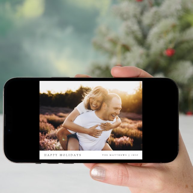Holiday Card | Elegant Christmas Couple Photo (Front Digital)
