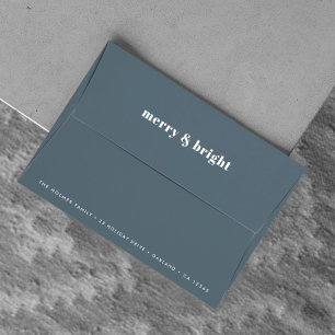 Holiday Card Envelope Christmas Merry Mail Blue