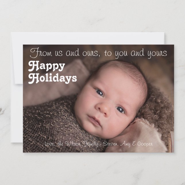 Holiday Card, From Us and Ours to You and Yours (Front)
