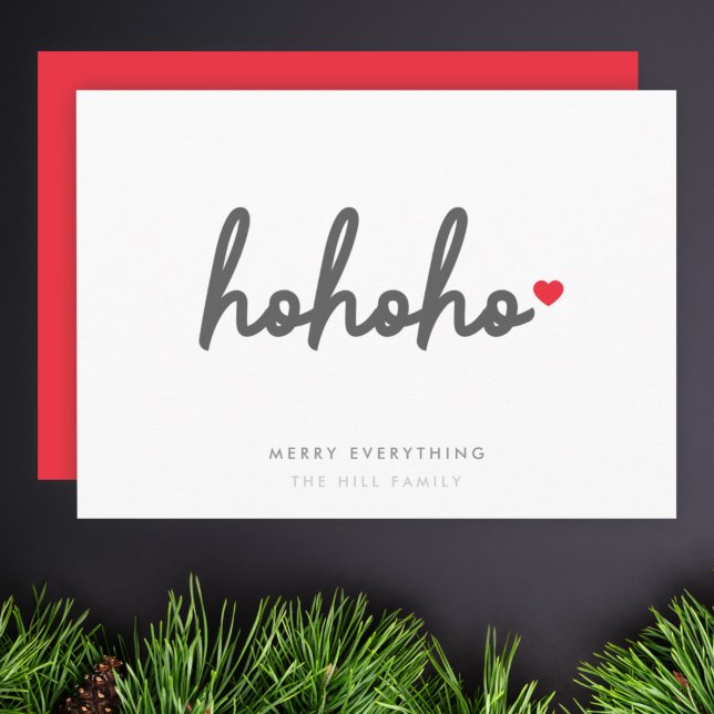 Holiday Card | Modern Minimal Ho Ho Ho Christmas (A simple and stylish Christmas card to share your warmest wishes.)