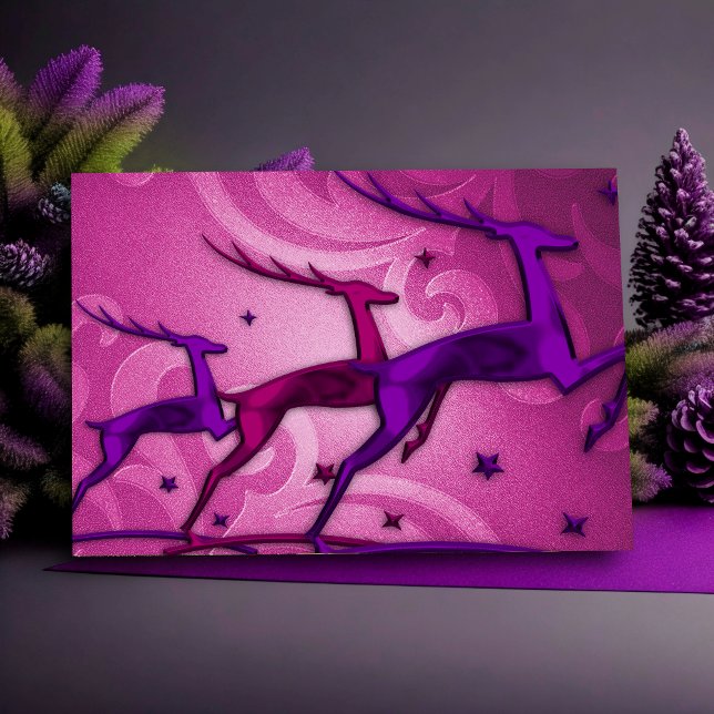 Holiday Card Reindeer Purple (Creator Uploaded)