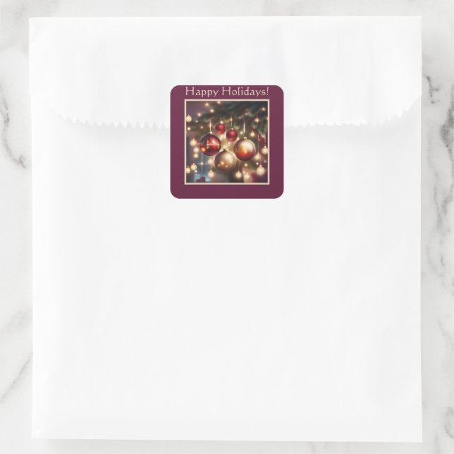 Holiday Card Square Sticker (Bag)