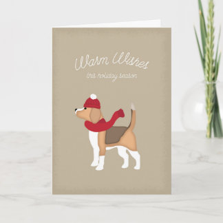 Holiday Card with Beagle Illustration