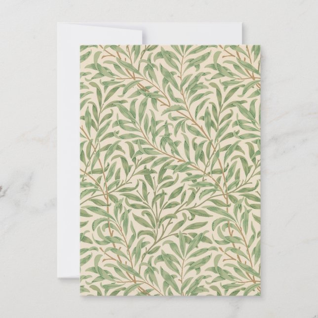 Holiday card  with classy green leaves design  (Front)