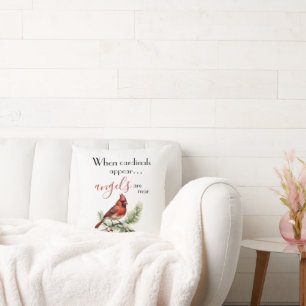 Holiday Cardinal Angels Inspirational Modern Throw Pillow