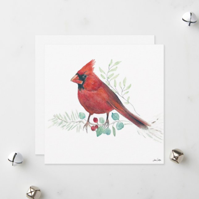 Holiday Cardinal Art Card (Front/Back In Situ)