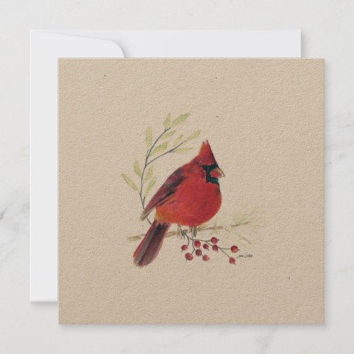 Holiday Cardinal Berries Art