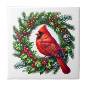Holiday Cardinal Ceramic Tile