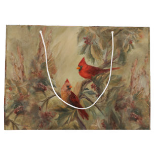 Holiday Cardinals Large Gift Bag
