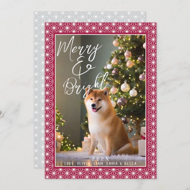 Holiday cards | ASANOHA Japanese Kimono pattern  (Front/Back)