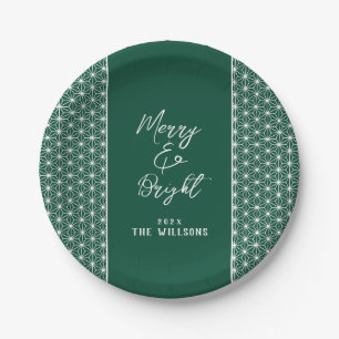 Holiday cards ASANOHA Japanese Kimono pattern Paper Plates