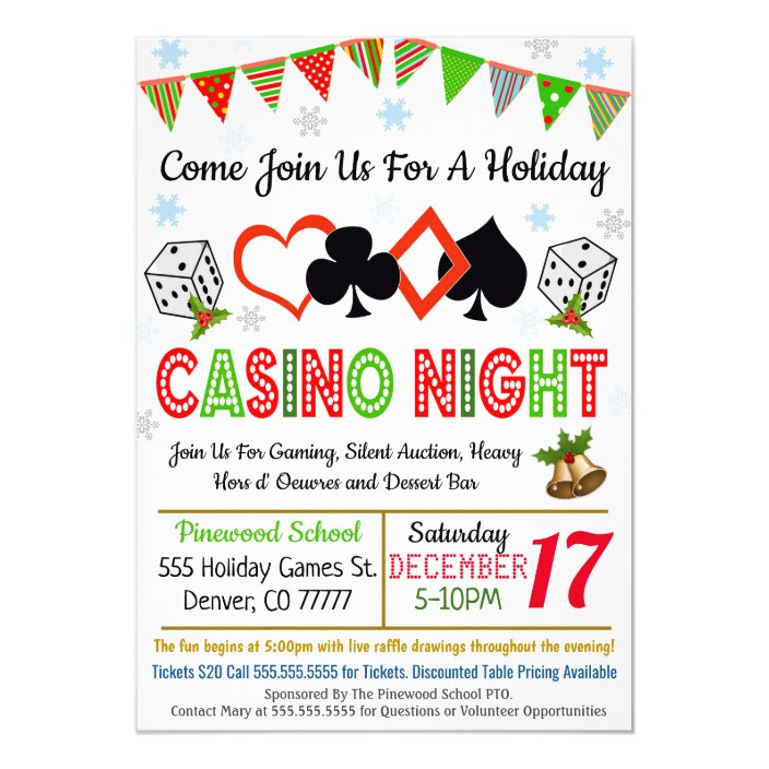 casino theme christmas party flyer