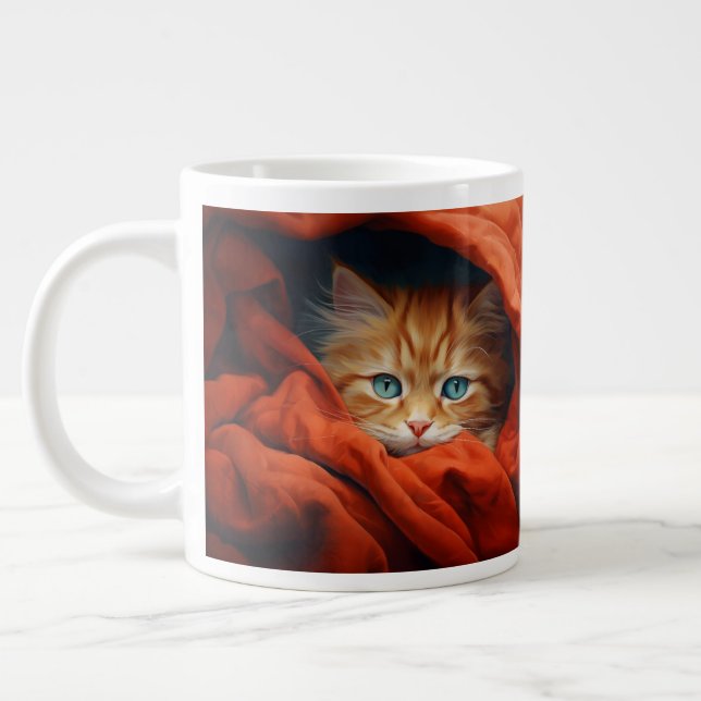 Holiday Cat Giant Coffee Mug (Left)