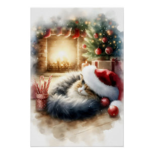 Holiday Cat Nap Poster