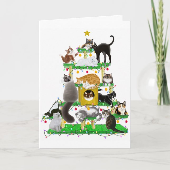 Holiday Cat Tree Card (Front)