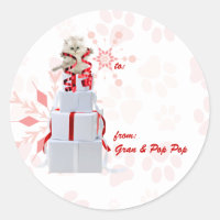 Holiday Cats Custom | Red and Pink Gift Tags