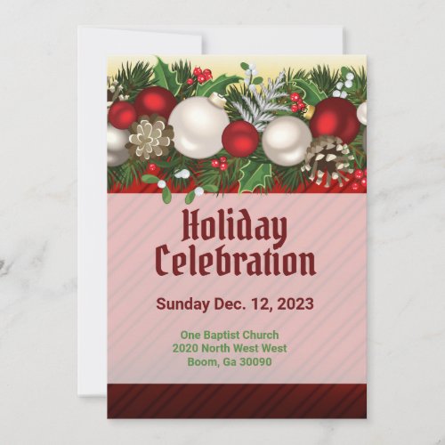 Holiday Celebrate Red Invitation