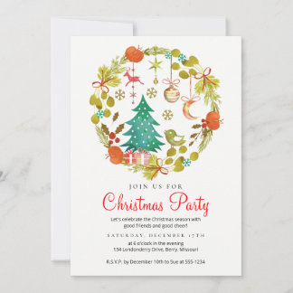 Holiday Celebration Christmas Party Invitation