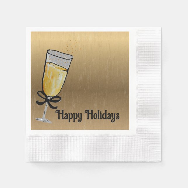 Holiday Celebration Gold Napkins (Front)