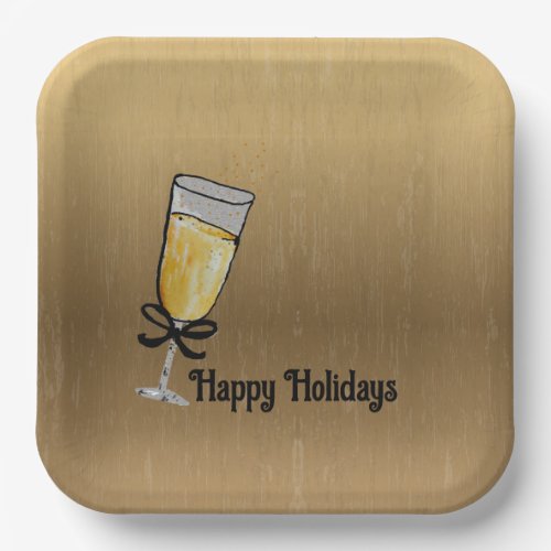 Holiday Celebration Gold  Paper Plates