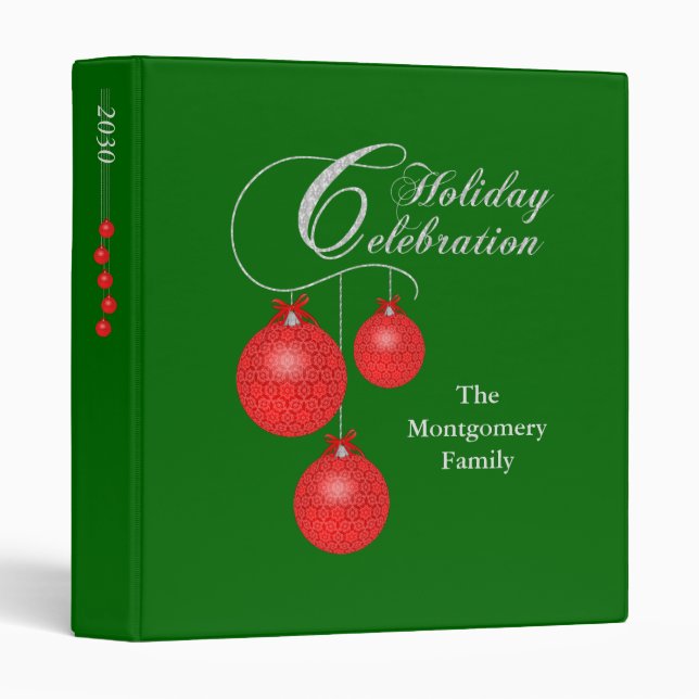 Holiday Celebration Memories 1 inch 3 Ring Binder (Front/Spine)