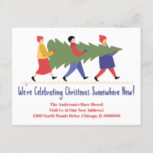 Holiday Change of Address New Home Address Announcement Postcard