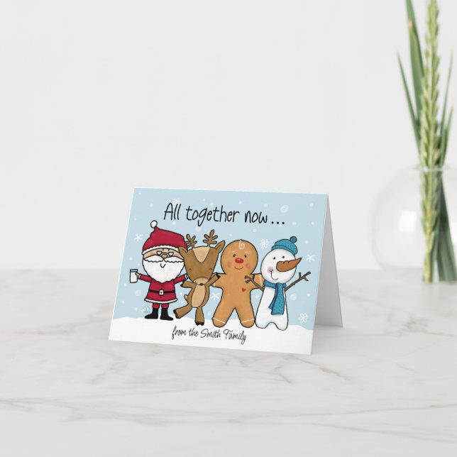 Holiday Characters Get Together Card (Front)