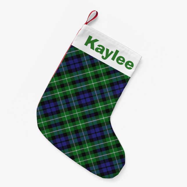 Holiday Charm Clan Graham Tartan Small Christmas Stocking (Front (Hanging))