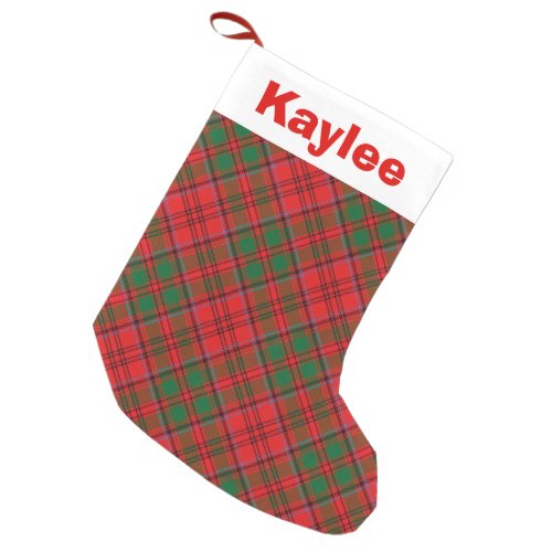 Holiday Charm Clan Grant Tartan Small Christmas Stocking