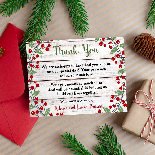 Holiday Charm II WinterChristmas Thank You Note Invitation