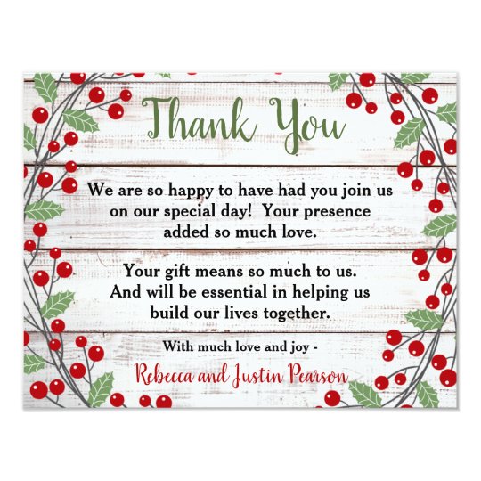 holiday charm ii winter christmas thank you note invitation zazzle com