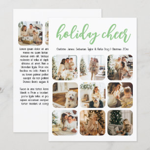 Holiday Cheer 12 Photo Christmas Personalized Card