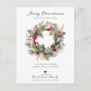 Holiday Cheer Christmas Moving Announcement Postcard