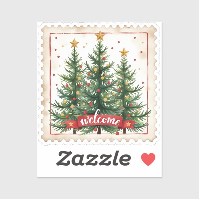 Holiday Cheer Christmas Stamp Sticker (Sheet)