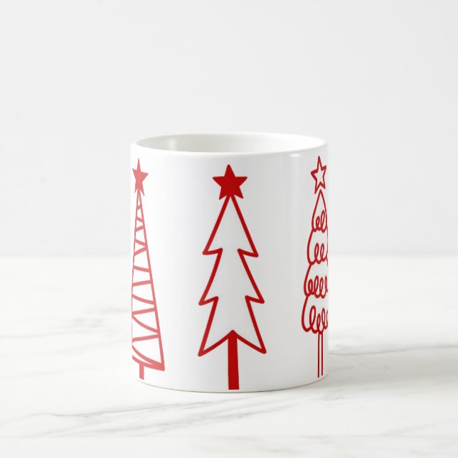 Holiday Cheer Christmas Tree Icons Coffee Mug (Center)