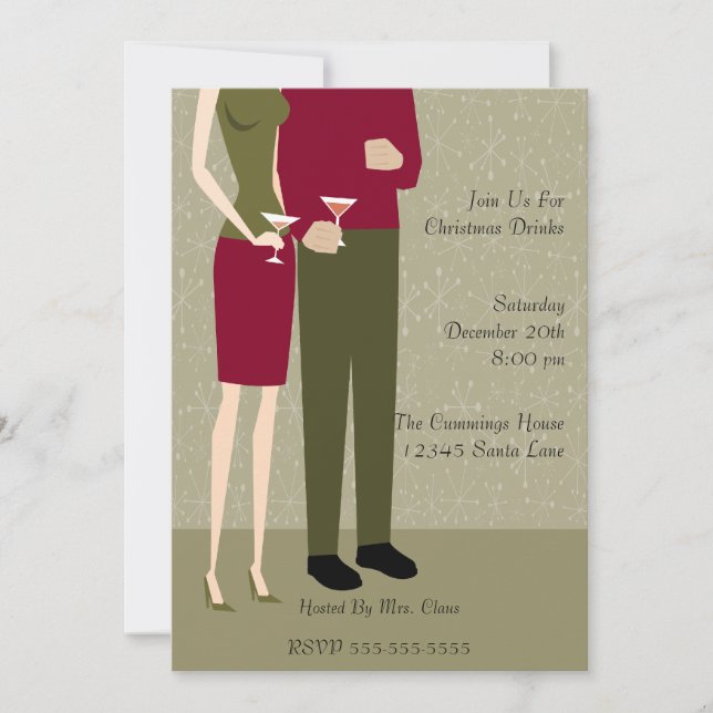 Holiday Cheer Cocktail Party Invitation (Front)