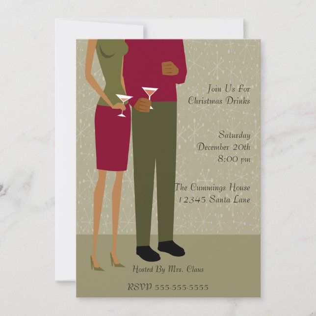 Holiday Cheer Cocktail Party Invitation (AA) (Front)