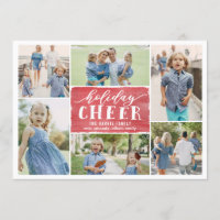 Holiday Cheer Collage Holiday Photo Card