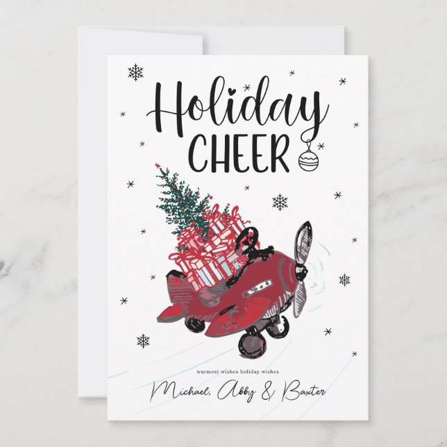 HOLIDAY CHEER | Cute Little Red Airplane (Front)