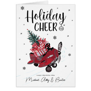 HOLIDAY CHEER   Cute Little Red Airplane Cards
