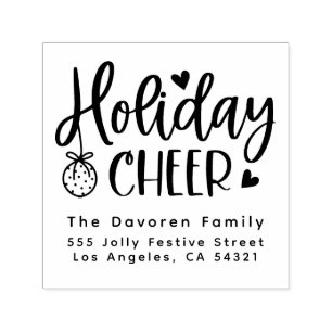 Holiday Cheer Family Name Return Address Self-inking Stamp