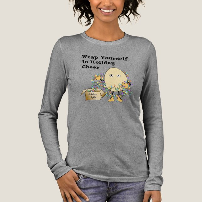 Holiday Cheer Funny Christmas Lights Tri-Blend Shirt (Front)